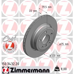 Гальмівний диск ZIMMERMANN 150.3432.20 зображення 1
