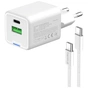 Зарядний пристрій ColorWay C101A GaN Mini 20W PD PPS USB-C + USB-A QC4.0 + cable USB-C to USB-C black (CW-CHS062PDC-WT) - уменьшенное изображение 5