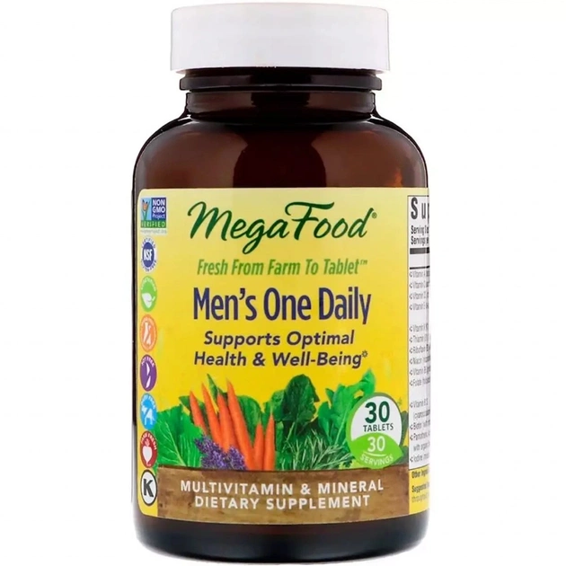 Мультивітамін MegaFood Мультивітаміни для чоловіків, Men's One Daily, 30 таблеток (MGF-10106) - изображение 1