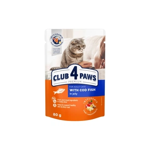 Вологий корм для кішок Club 4 Paws в желе з тріскою 80 г (4820215364645) зображення 1
