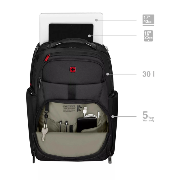 Рюкзак для ноутбука Wenger 17" New Icons, Meteor, Black (653188) - picture 3