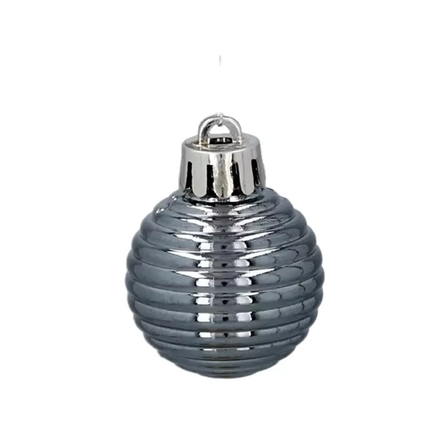 Ялинкова іграшка Chomik пластикові кульки компл. 24 шт, 3см, сіро-сині (5900779877153_1) - picture 3
