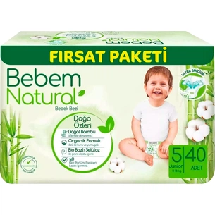 Підгузки Bebem Natural 5 Junior 11-18 кг 40 шт (8690536831975) зображення 1