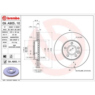 Гальмівний диск Brembo 09.A905.10 зображення 1