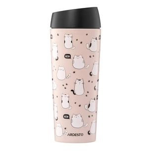 Термокружка Ardesto Coffee Time Animals Cats 450мл, нержавіюча сталь, коричневий (AR2645FC) изображение 1