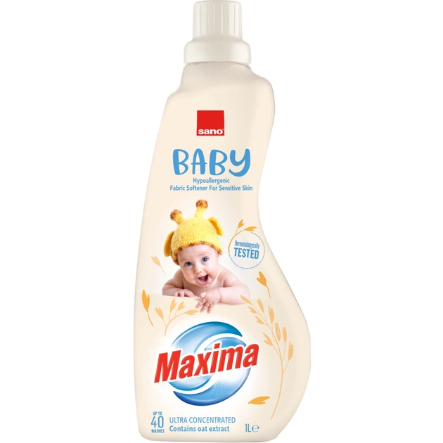 Кондиционер для белья Sano Maxima Baby Oat Концентрированный Для детского белья 1 л (7290102993352) - изображение 1
