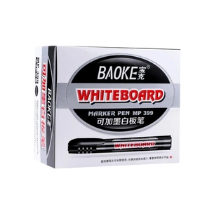 Маркер Baoke для сухостираємих дощок, 2.5 мм чорний 12 шт (MARK-BOA-BAO399B-12) зображення 1