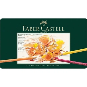 Карандаши цветные Faber-Castell POLYCHROMOS художні 120 кольорів в металевій коробці (110011) (11945) изображение 1