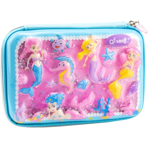 Пенал Cool For School подвійний з ефектом акваріума 1 відділення Блакитний (QT-5703-Blue) - зображення 1
