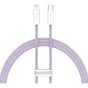 Кабель Baseus Dynamic USB Type-C - Lightning (M/M), 20W, 2 м Purple (CALD000105) - зменшене зображення 1
