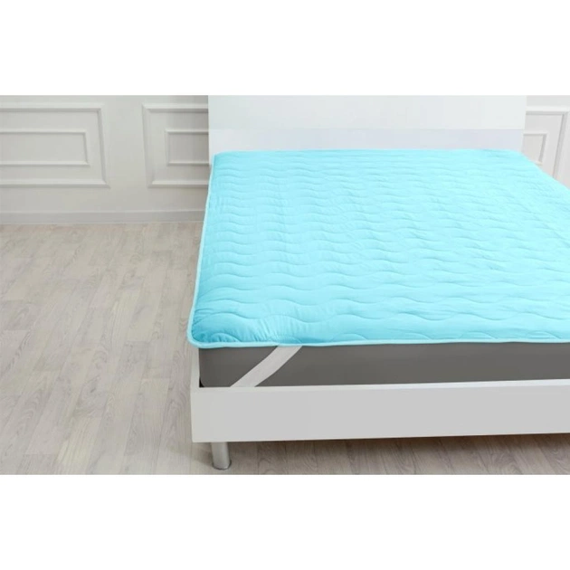 Наматрацник MirSon Eco Light №1722 Bamboo Air-line на резинці по кутках Blue 140x200 см (2200002890298) - зображення 1