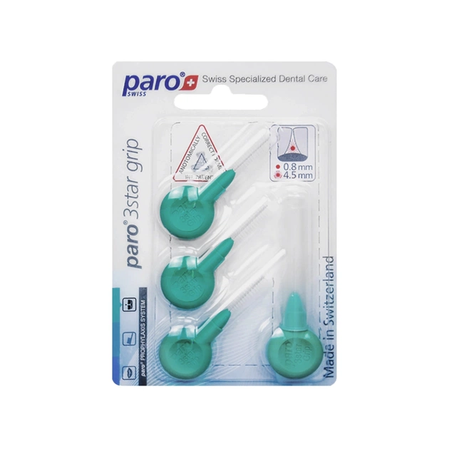 Щітки для міжзубних проміжків Paro Swiss 3star grip середні 4.5 мм 4 шт. (7610458010945) - picture 2