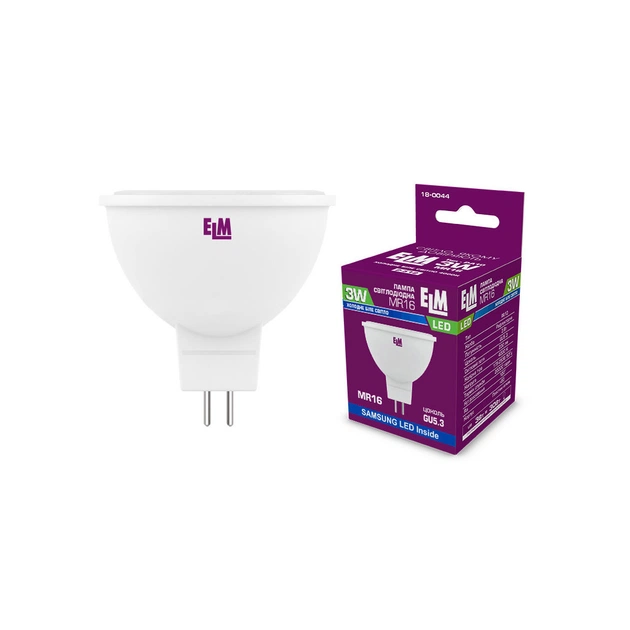 Лампочка ELM MR16 3W PA10 GU5.3 4000K (18-0044.) - зображення 1