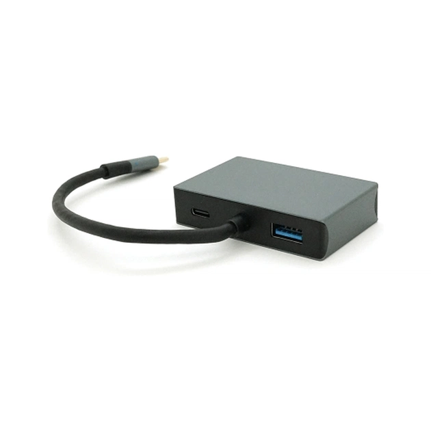 Концентратор Voltronic USB-C 4-in-1 USB 3.0 + USB-C + HDMI + VGA 0.23m silver (YT-HTC4in1) - зображення 1