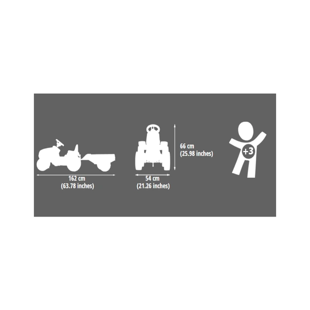 Веломобіль Falk KUBOTA трактор з причепом, помаранчевий (2060AB) - picture 3