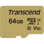 Карта пам'яті Transcend 64GB microSDHC class 10 UHS-I U3 V30 (TS64GUSD500S) - зменшене зображення 1