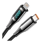 Дата кабель USB-C to Lightning 1.0m 20W Digital Display black Essager (EXCTL-YD01) - зменшене зображення 3
