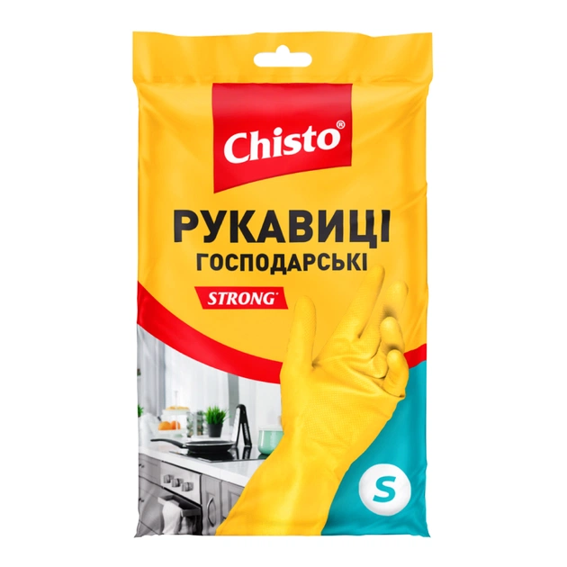 Рукавички господарські Chisto Strong Латексні 1 пара S (4820164153499) - picture 1