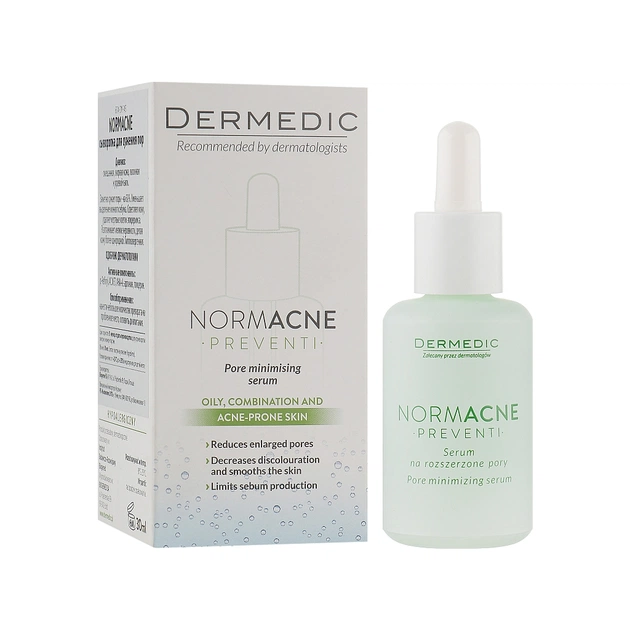 Сироватка для обличчя Dermedic Normacne Для звуження пор 30 мл (5901643171186) - изображение 1