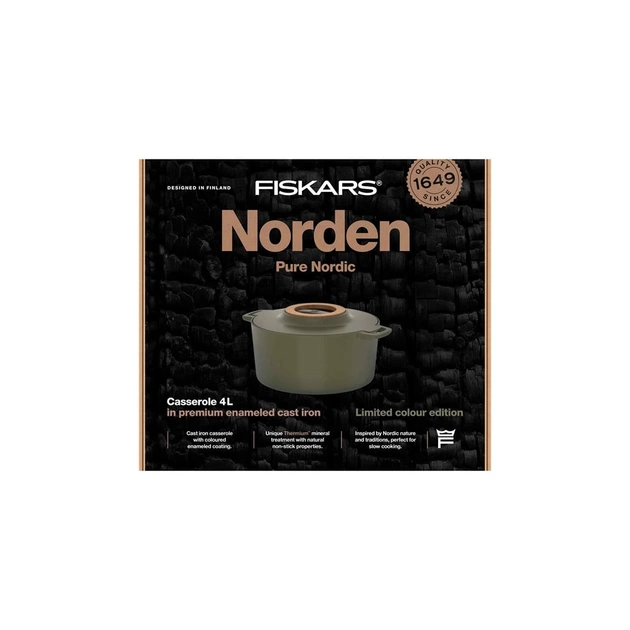 Каструля Fiskars Norden Limited Colour Edition чавунна 4 л колір кропива (1071128) - picture 6