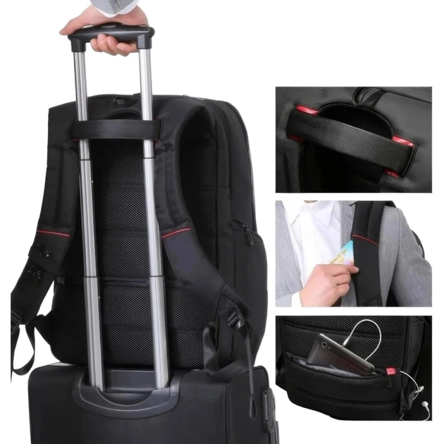 Рюкзак для ноутбука Tavialo 15.6" Smart TB20-1 black, 20л, 46х31х19см (TB20-124BL) - picture 10