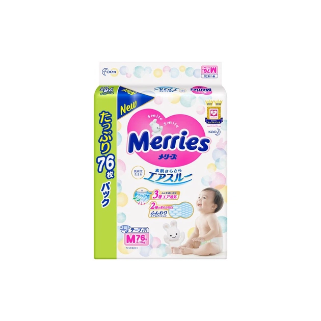 Підгузки Merries для дітей M 6-11 кг 76 шт. (538862) - зображення 1