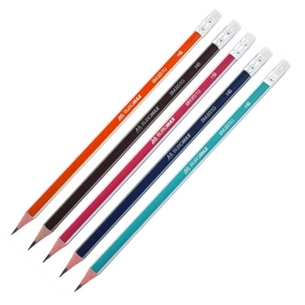Олівець графітний Buromax НВ, with eraser, triangular, assorted colors, carton (BM.8510) зображення 1