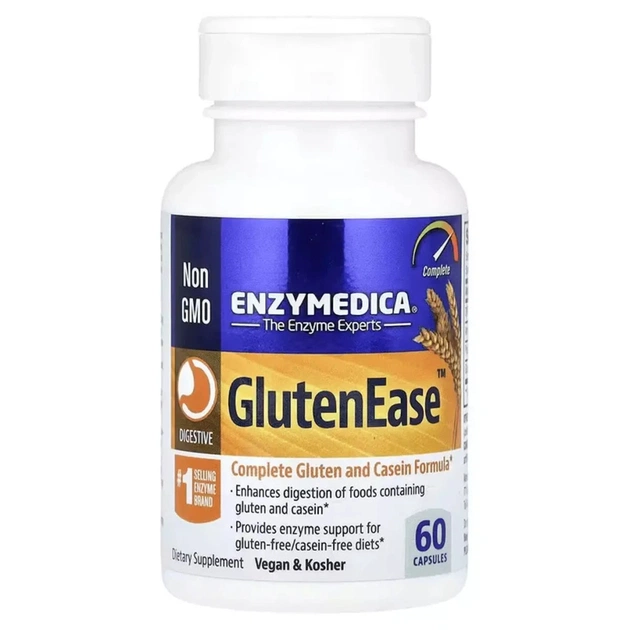 Пробіотики Enzymedica Ферменти для травлення глютена, GlutenEase, 60 капсул (ENZ-26200) - изображение 1