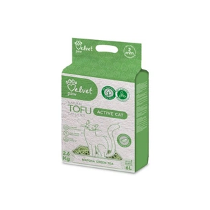 Наповнювач для туалету Velvet Paw TOFU для активних котів з екстрактом зеленого чаю матчу (2 мм) 2.6 кг (TOF70053) зображення 1