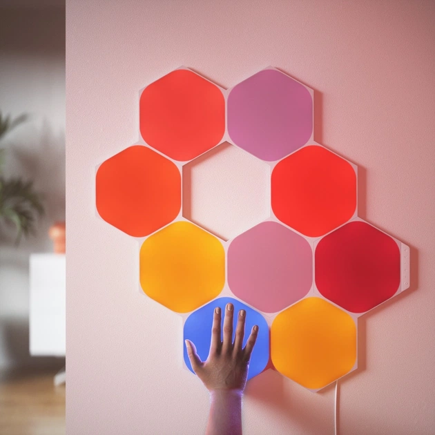 Розумна система освітлення Nanoleaf Shapes Hexagon Starter Kit Apple HomeKit, 9 шт. (NL42-0002HX-9PK) - picture 5