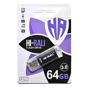 USB флеш накопичувач Hi-Rali 64GB Rocket Series Black USB 3.0 (HI-64GB3VCBK) зображення 1