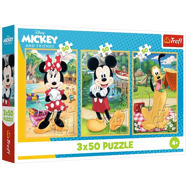 Пазл Trefl Mickey&friends Мышь на празднике 3 х 50 элементов (5900511348811) - изображение 1