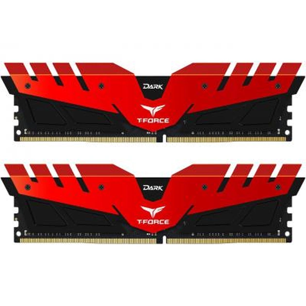 Модуль пам'яті для комп'ютера DDR4 16GB (2x8GB) 3000 MHz T-Force Dark Red Team (TDRED416G3000HC15ADC01) - изображение 1