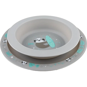 Набор детской посуды Canpol babies Exotic Animals Серый 2 шт. (56/523_grey) изображение 1