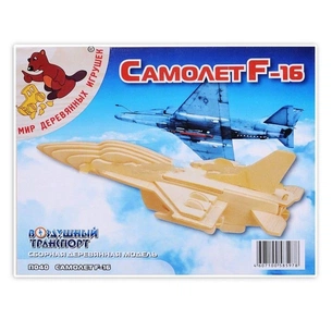 Збірна модель Мир деревянных игрушек Літак F16 (П040) зображення 1