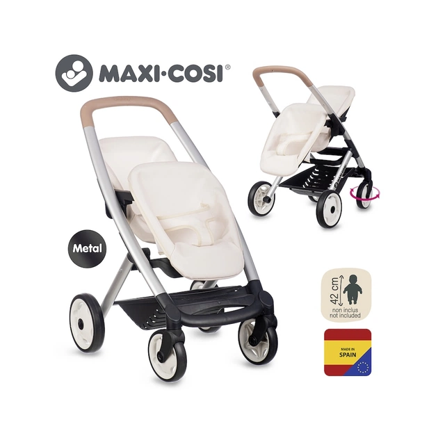 Коляска для ляльок Smoby для двійнят Maxi-Cosi Айворі, 54 х 38,5 х 64 см, 3+ (7600253222) - picture 5