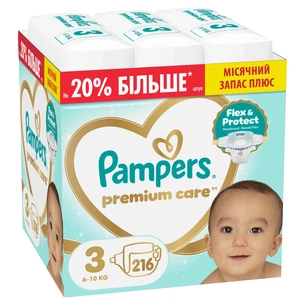 Подгузники Pampers Premium Care Розмір 3 (6-10 кг) 216 шт (8006530223539) изображение 1