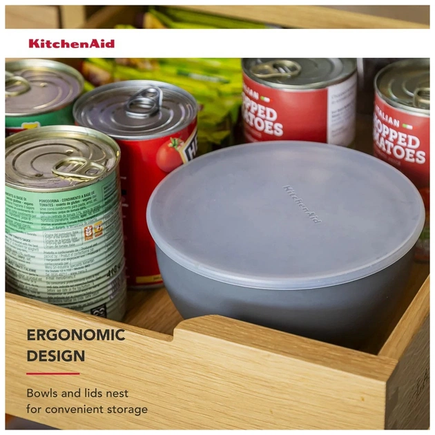 Миска KitchenAid Coreline, набір 4 шт, з кришкою, сірий (KQG176OSCGG) - picture 6