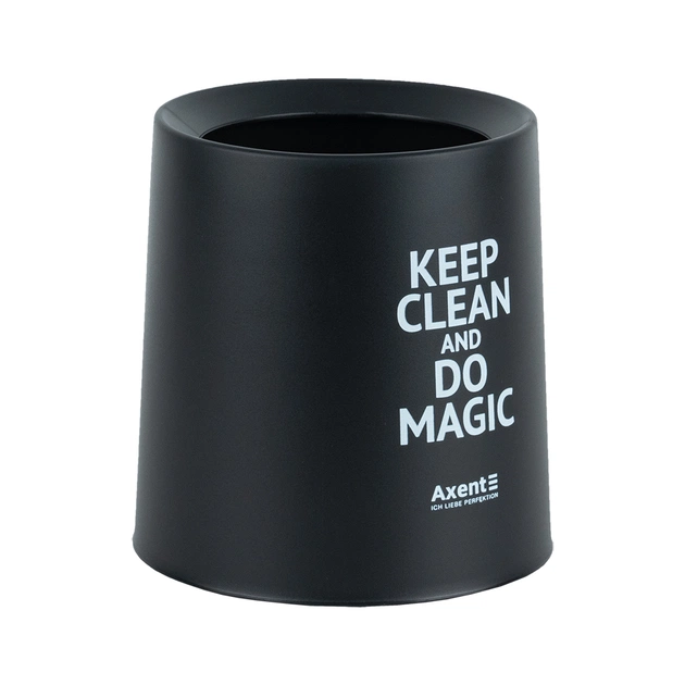 Кошик для паперів Axent Настільний контейнер для сміття, круглий, чорний (2131-01-A) - picture 2