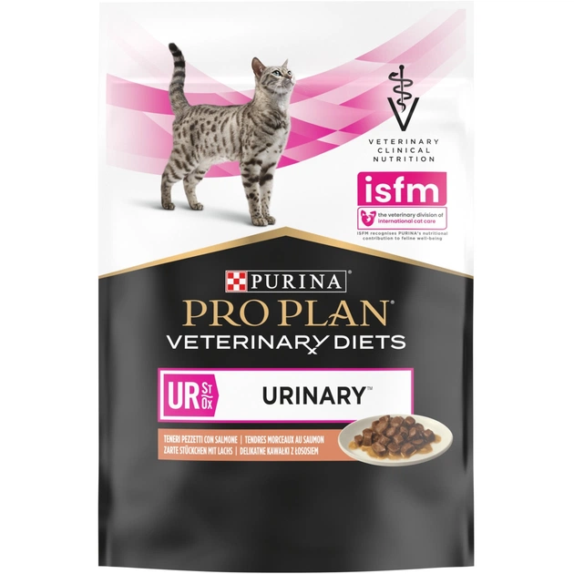 Вологий корм для кішок Purina Pro Plan Veterinary Diets UR ST/OX Urinary З лососем 10 x 85 г (8445290093851) - picture 2