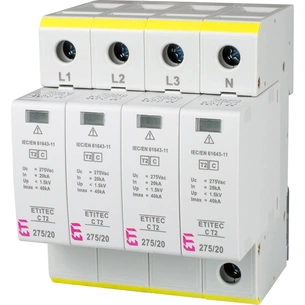 Обмежувач перенапруги ETI ETITEC C T2 275/20 (4+0) 4p (2440395) зображення 1