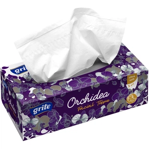 Серветки косметичні Grite Orchidea 3 шари 100 шт. (4770023346138) зображення 1