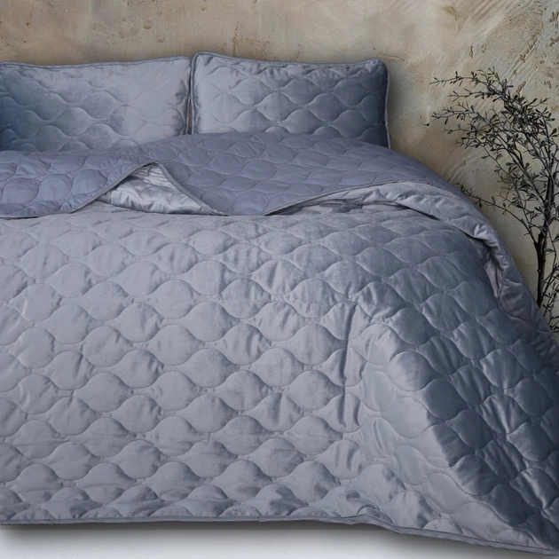 Покривало MirSon №5052 Velor charm Dark grey 200х220 см (2200008376918) - picture 5