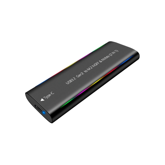 Кишеня зовнішня Dynamode M.2 SSD NVMe/SATA combo USB3.2 GEN2 Type-C aluminium black (DM-CAD-SSD10) - picture 3