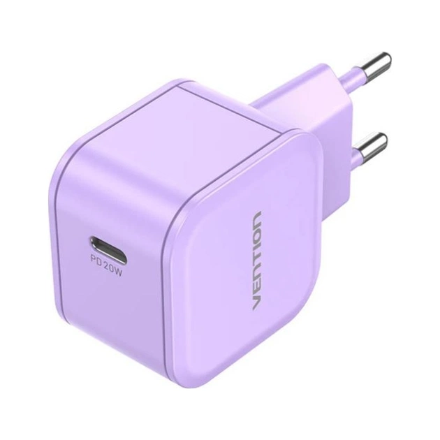 Зарядное устройство Vention 1xUSB-C 20W PD3.0/QC3.0 Purple (FEJV0-EU) - изображение 1