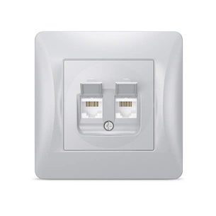 Комп'ютерна розетка Videx BINERA CAT6 + CAT6 подвійна сереб (VF-BNSK2PC6-SS) изображение 1