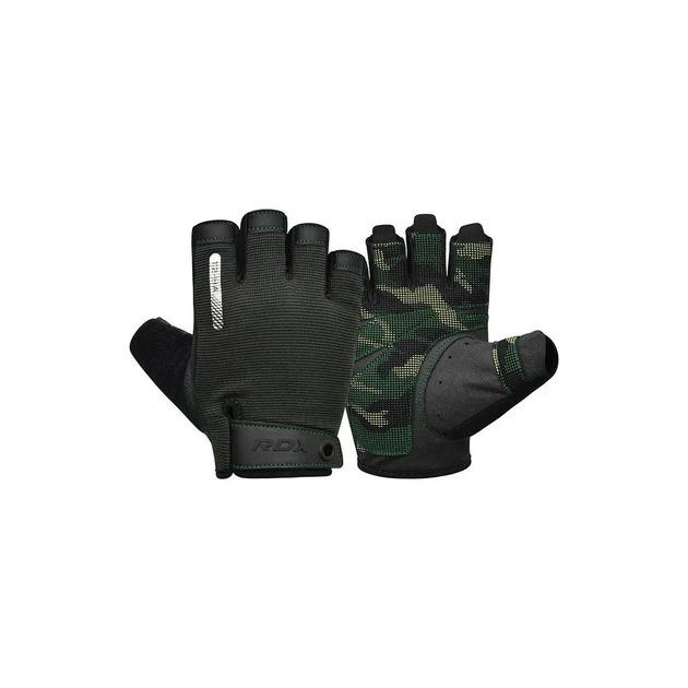 Рукавички для фітнесу RDX T2 Half Army Green S (WGA-T2HA-S) - зображення 1
