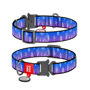 Нашийник для тварин WAUDOG Nylon з QR паспортом "Ловець снів" металева пряжка-фастекс Ш 35 мм Д 46-70 см (4535-0063) зображення 1