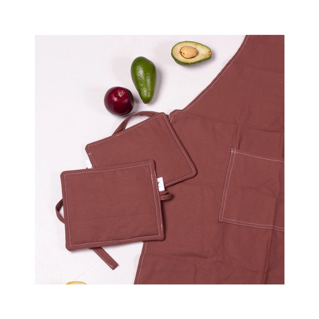 Фартух MirSon Набір №205 - Chocolate дві прихватки + дві рукавички-прихватки + фартух (2200006753964) - picture 4