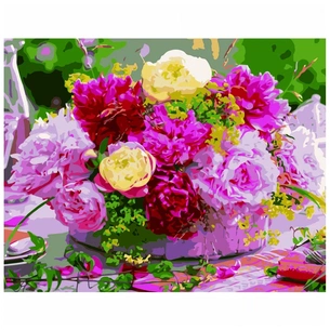 Картина по номерам Strateg Різнокольоровий букет 2 40х50 см (VA-2642) зображення 1